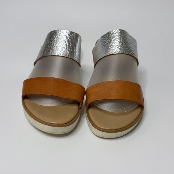🤍 A Giannetti Bohemian Flat Slide Sandals Double Leather Straps Italy Sz 8 - Picture 6 of 10